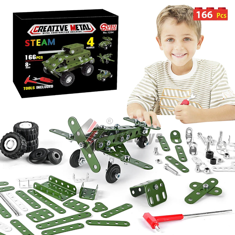 166pcs Military Metal Building Set
