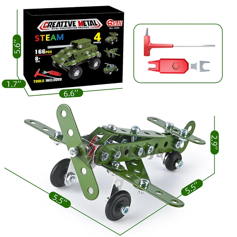 166pcs Military Metal Building Set