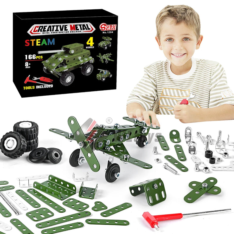 166pcs Military Metal Building Set