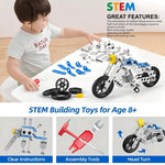 5-in-1 Metal Motorcycle Erector Set for Kids