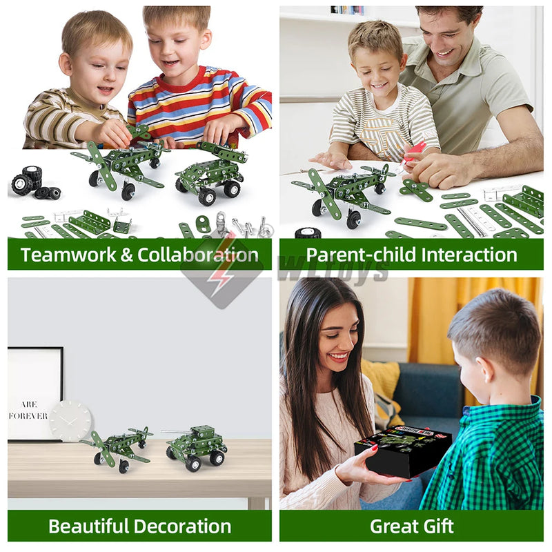 166pcs Military Metal Building Set