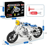 5-in-1 Metal Motorcycle Erector Set for Kids