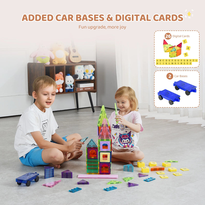 Kids Magnetic Tiles Mega Pack - 121 Pieces