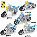 5-in-1 Metal Motorcycle Erector Set for Kids