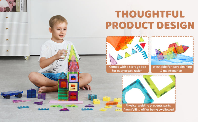 Kids Magnetic Tiles Mega Pack - 121 Pieces