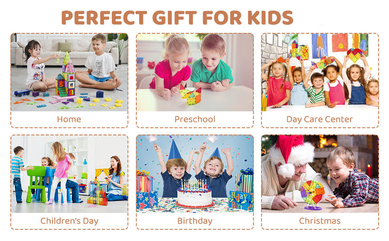Kids Magnetic Tiles Mega Pack - 121 Pieces